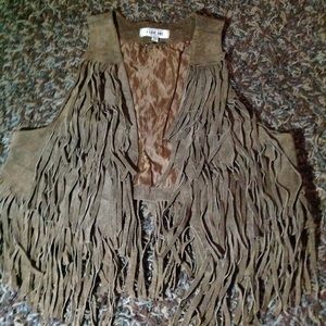 Love h81 high quality fringed leather vest medium